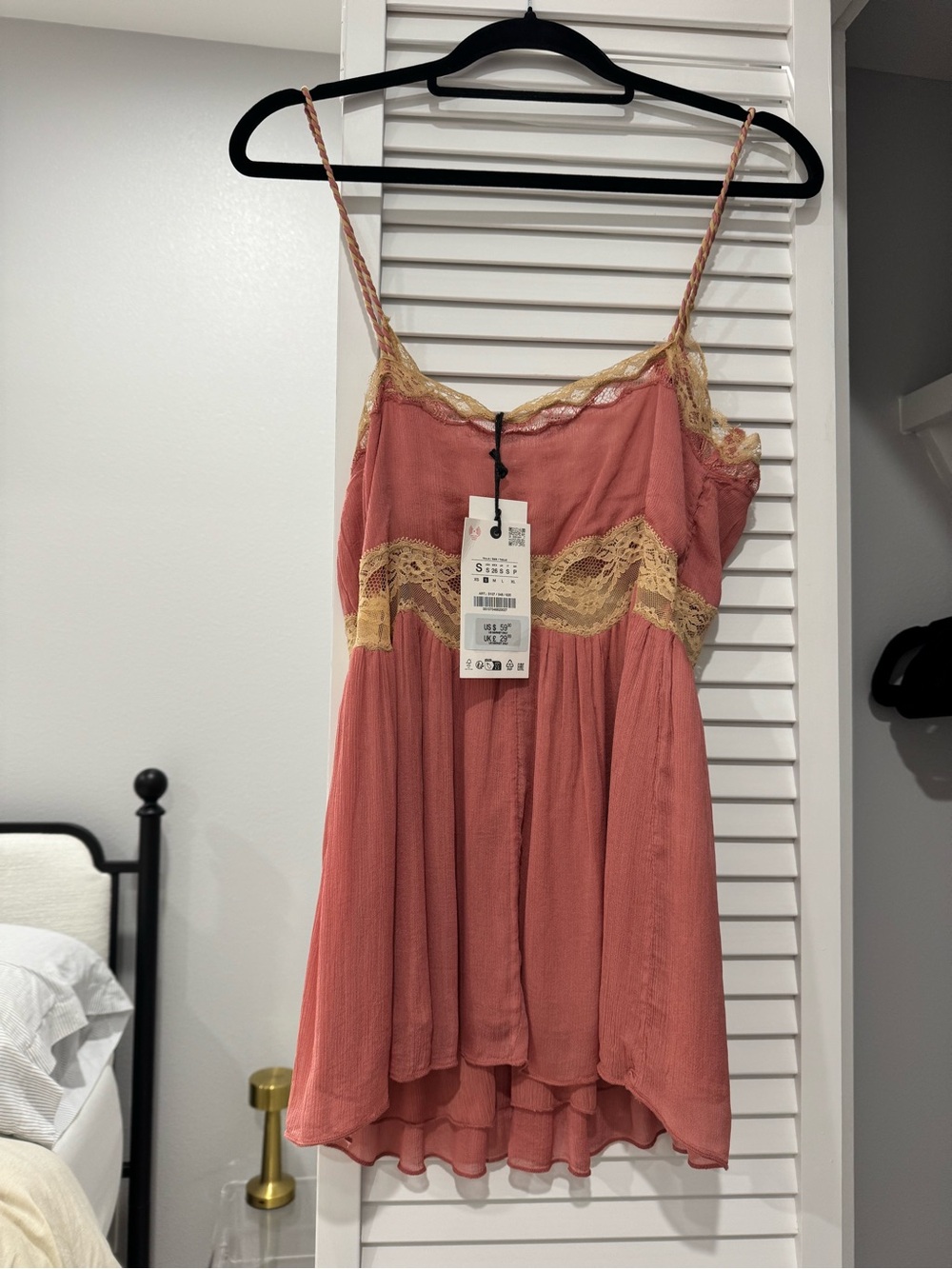 Zara Women's Lace-Trim Tank - Dusty Rose - Picture 2 of 2